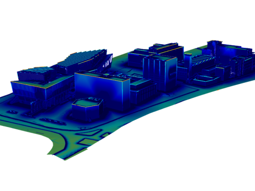 With 3D data of the TU Campus, the eDEGM was able to caluclate the interception probabilities of different buildings. However the data was sometimes too detailed (e.g. city wall) and sometimes had clipping errors.
